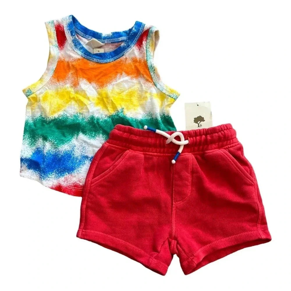 Tucker + Tate Rainbow Tie Dye Tank Shorts Set 9 months